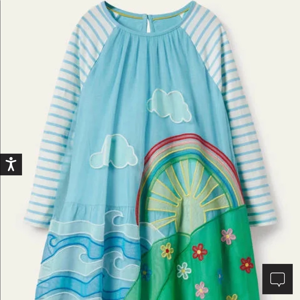 NWT Mini Boden Jersey Tulle Scene Dress